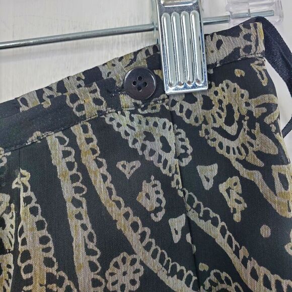 Womens Maxi Skirt Paisley Dark Goth Witchy Whimsigoth Wrap Front Boho 8 Lined - Picture 5 of 11